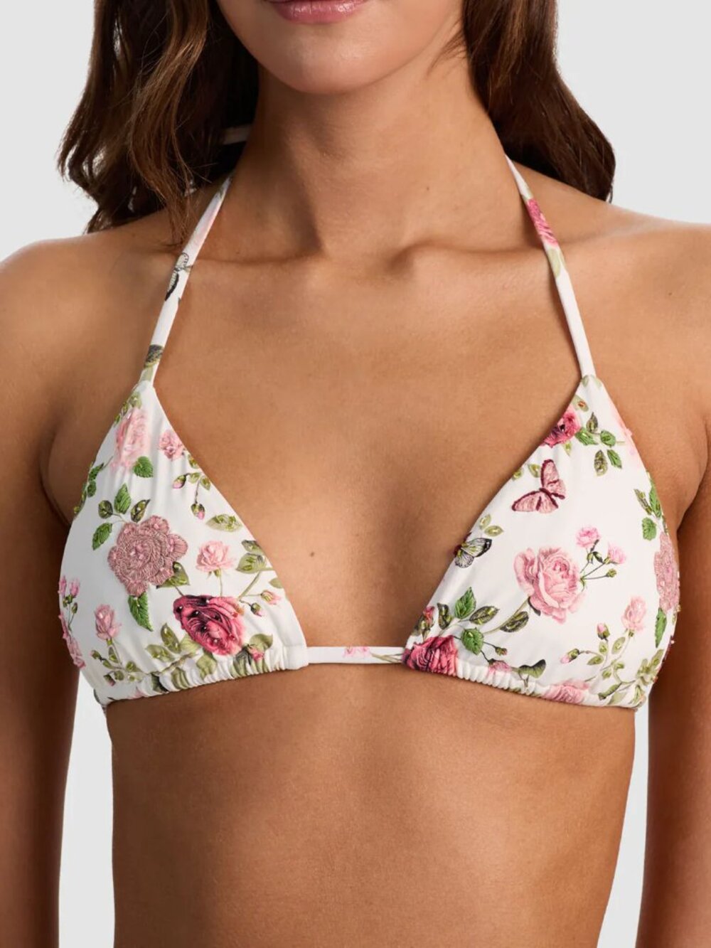 PQ Swim English Rose Embroidered Triangle Top